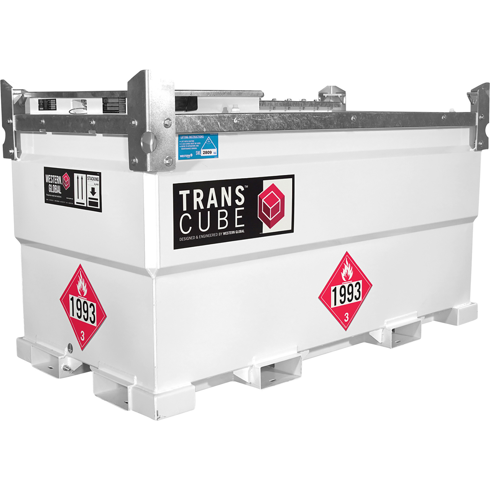 Western Global TransCube 20TCG Transportable Double-Walled Gasoline/Diesel Fuel Storage Tank with Level Gauge, 552 Gallons, Model# TCGWN0020